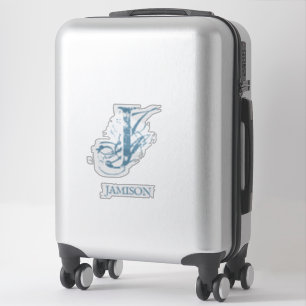 Sticker Blue Elegant Monogramme Nom du logo Business Bumpe