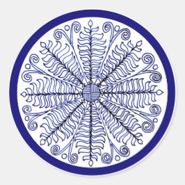 Sticker Blue Fern Blätter