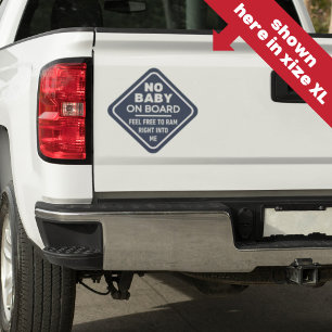 Sticker Blue Funny No Baby on Board Adult Caution Bumper