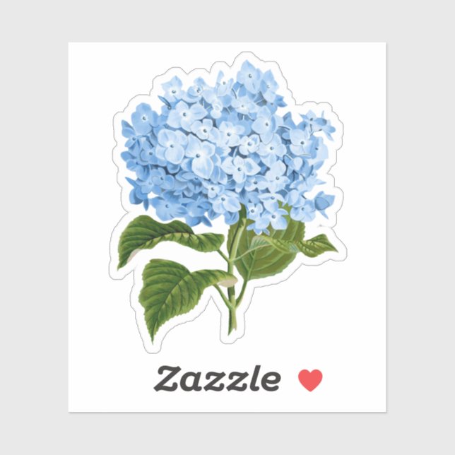 Sticker Blue Hydrangea Grandmillennial (Feuille)