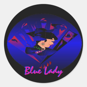 Sticker "Blue Lady" - Personnalisable