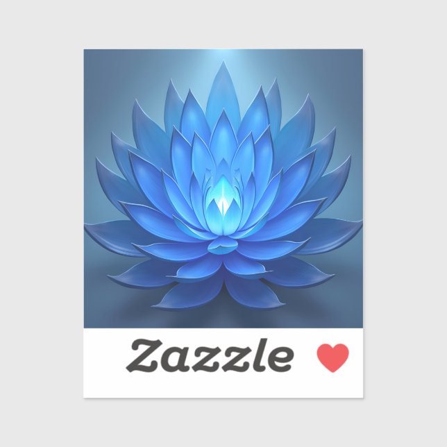 Sticker Blue Lotus Flower Spirituel Zen Art (Feuille)