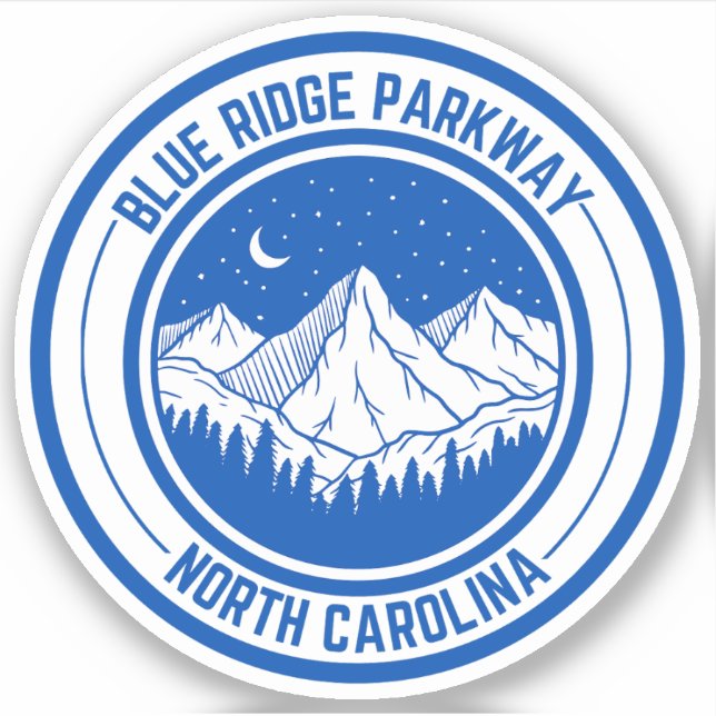 Sticker Blue Ridge Parkway Pittoresque Byway Virginia Nort (Devant)