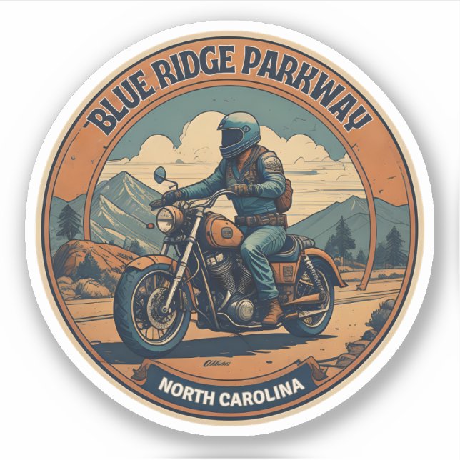 Sticker Blue Ridge Parkway Pittoresque Vélo de moto (Devant)