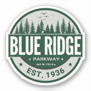 Sticker   Blue Ridge Parkway Scenic Byway Virginie Nord C