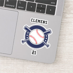 Sticker Blue Team Custom Name Ball Game Baseball Logo