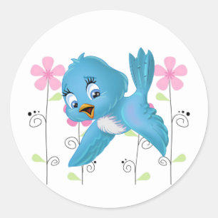 Sticker-Bluebird Runder Aufkleber