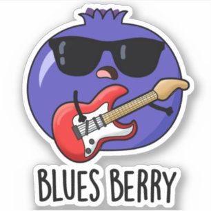 Sticker Blues Berry Funky Fruit Pun