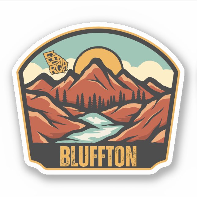 Sticker Bluffton, Géorgie (Devant)