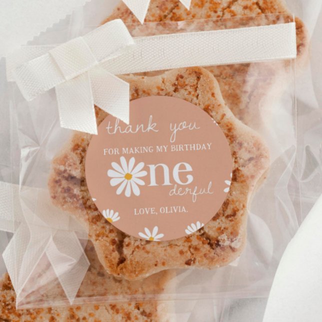 Sticker Boho Daisy 1er Anniversaire Étiquettes (Créateur téléchargé)