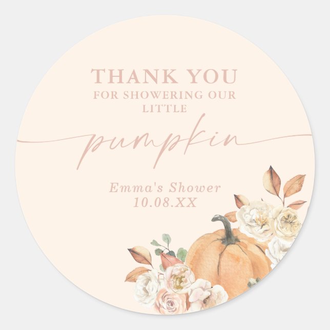 Sticker Boho Fall Citrouille Merci Favoriser (Devant)
