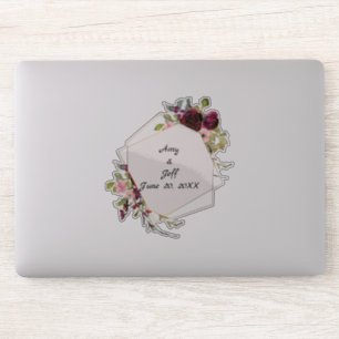 Sticker Boho Rose dates de mariage géométrique