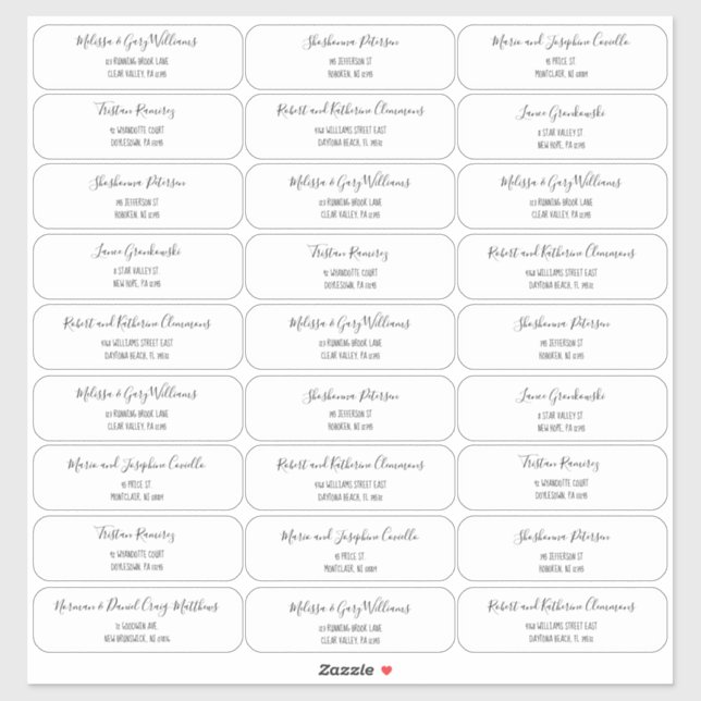 Sticker Boho Style Script Lettrage de l'adresse de l'invit (Feuille)