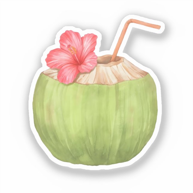 Sticker Boisson de noix de coco verte (Recto)