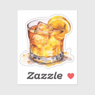 Sticker Boisson Whiskey Aquarelle