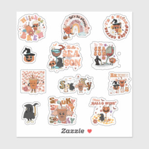 Sticker Boissons d'Halloween rétro - Cute et Éffrayant