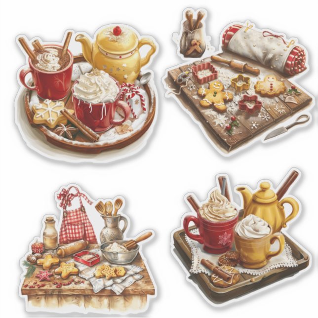 Sticker Boissons Foodie de Noël Cuisine (Devant)