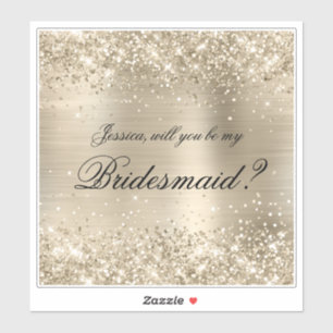 Sticker Boîte-cadeau de proposition de demoiselle d'honneu