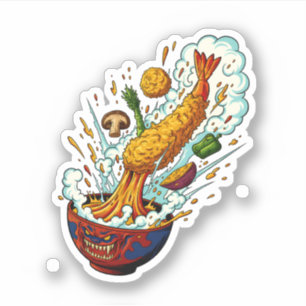 Sticker Bol Tempura Explosif Monstre Art culinaire japonai