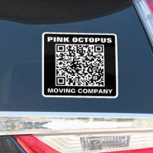 Bold Monochrome QR Code Waterproof Car