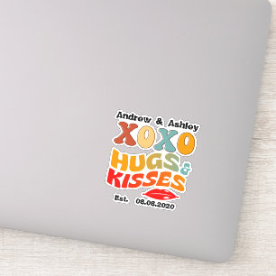 Sticker Bold XOXO Hugs & Kisses Valentines jour cadeau