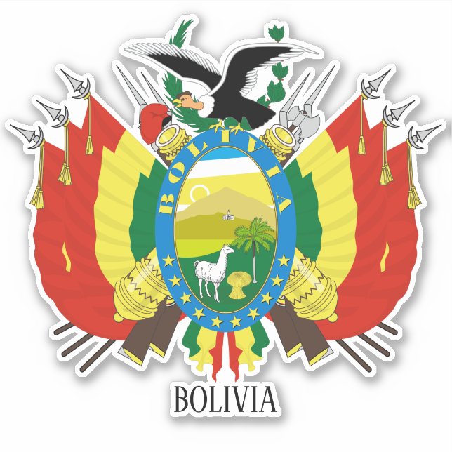 Sticker Bolivie Armoiries Nationales Patriotique (Devant)