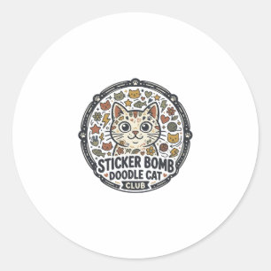 Sticker Bomb Doodle Katze POD Vektor Kunst - Stick