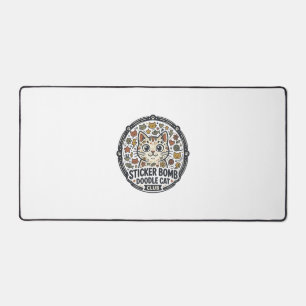 Sticker Bomb Doodle Katze POD Vektor Kunst - Stick Schreibtischunterlage