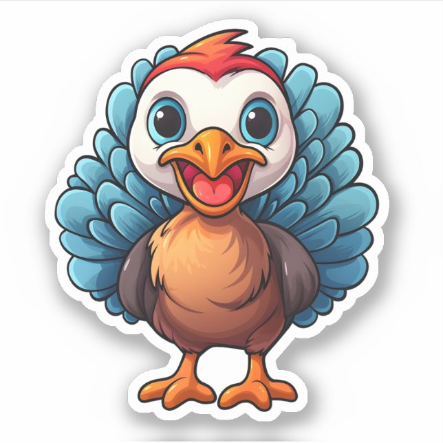 Sticker Bon thanksgiving magnifique dessin animé mignonne  (Devant)