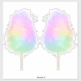 Sticker Bonbon de coton pastel arc-en-ciel parties scintil