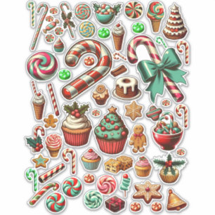 Sticker Bonbons et friandises de Noël Clipart