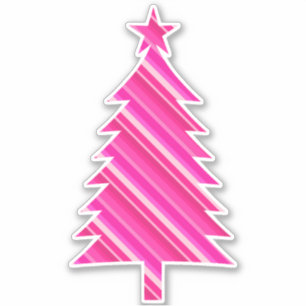 Sticker Bonbons roses Arbre de Noël rayé
