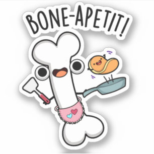 Sticker Bone Apetit Funny Cuisine Pun