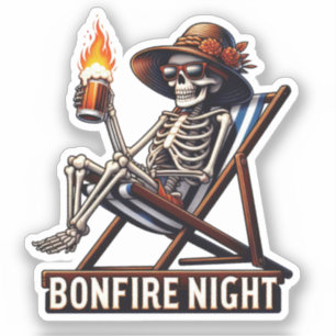 Sticker Bonfire Night - Beach Camping