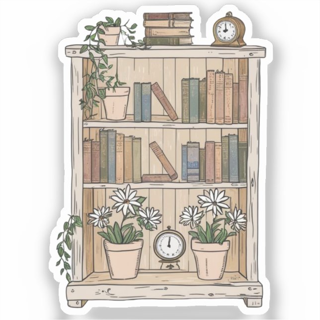 Sticker Bonheur de bibliothèque cosy (Recto)