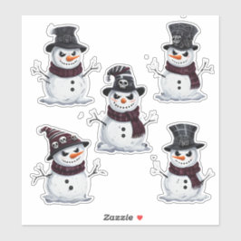 Sticker Bonhomme de neige gothique