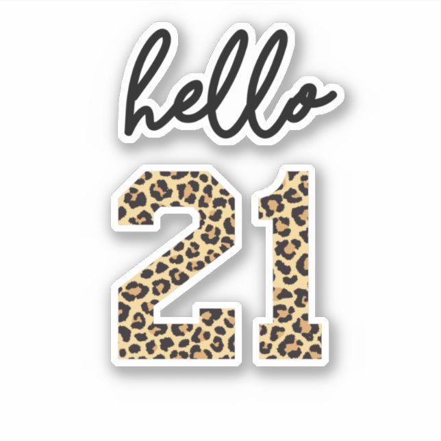 Sticker Bonjour 21 | Mignons 21e anniversaire imprimé guép (Devant)