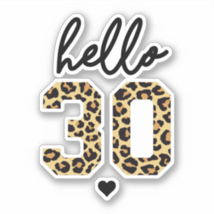 Sticker Bonjour 30   Empreinte de guépard pour le 30e ann