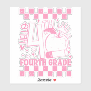 Sticker Bonjour 4e année de retour à l'école enseignant ro