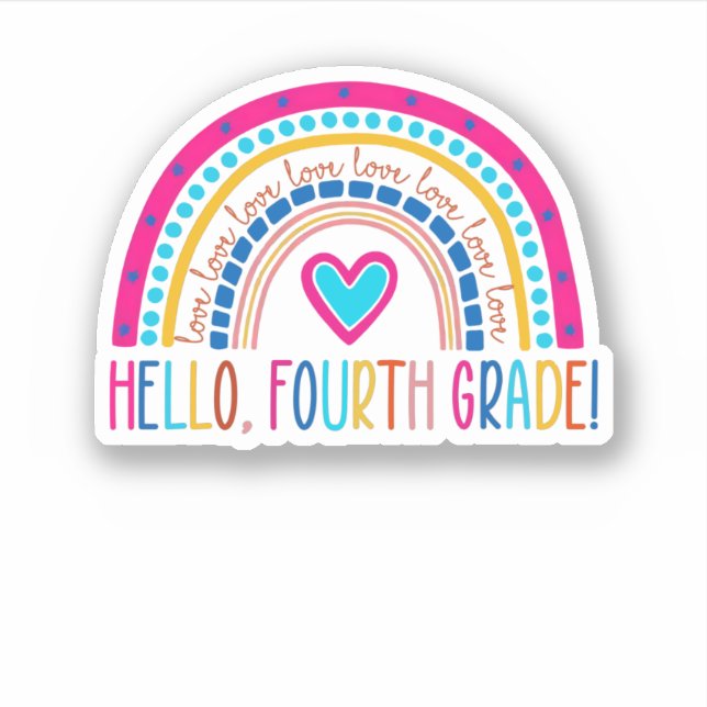 Sticker Bonjour 4e classe Chemise Enseigner l'amour Inspir (Devant)