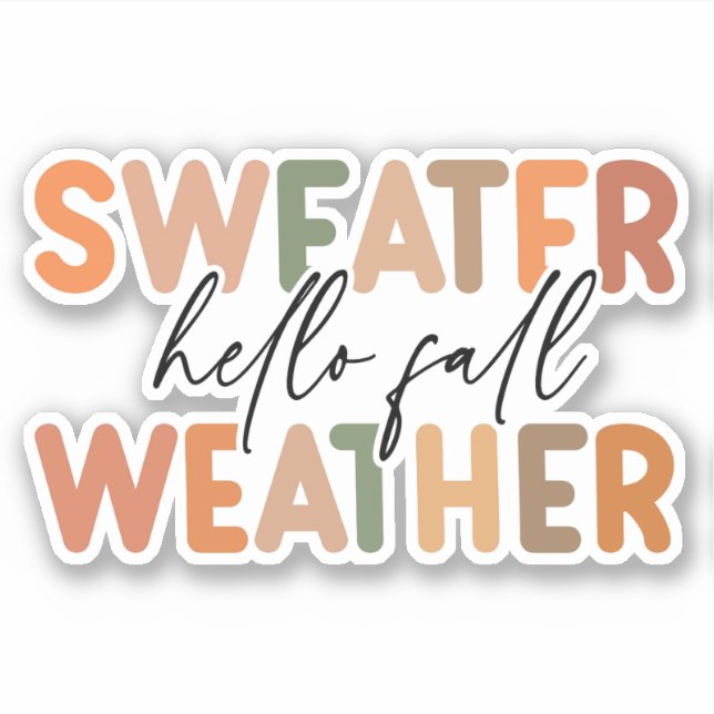 Sticker Bonjour automne | Météo du sucre (Devant)