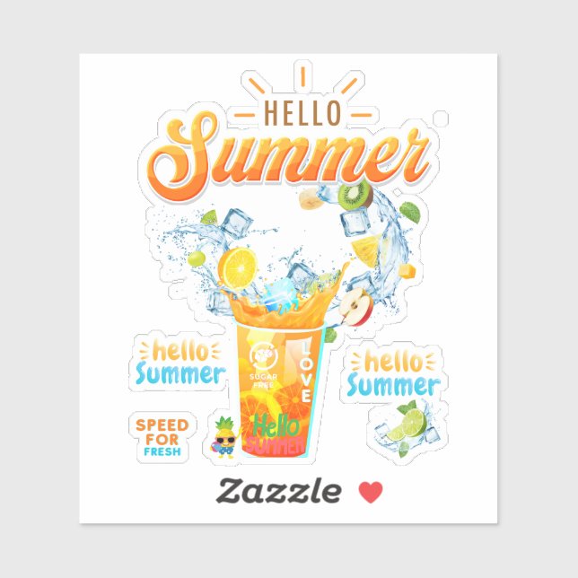 Sticker Bonjour été (Feuille)