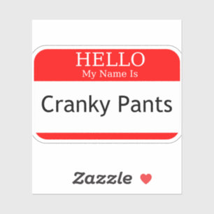 Sticker Bonjour Mon Nom Est Cranky Pants