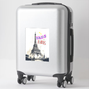 Sticker Bonjour Paris coloré