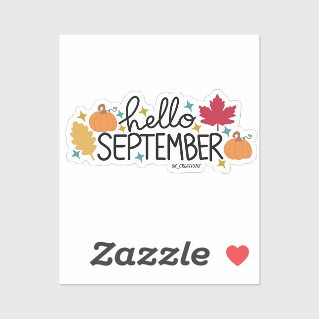 Sticker Bonjour septembre (version 2) (Feuille)