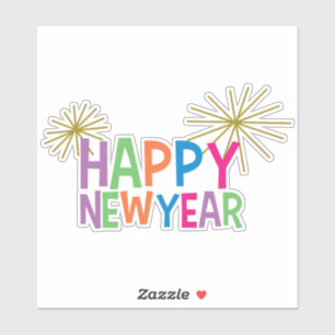 Sticker Bonne année avec Fireworks