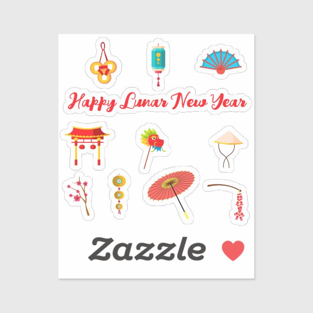 Sticker Bonne année lunaire 2 (Feuille)