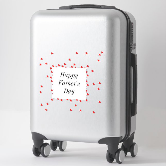 Sticker Bonne Fête des pères Red Heart Motifs Personnalisé (Sur valise)