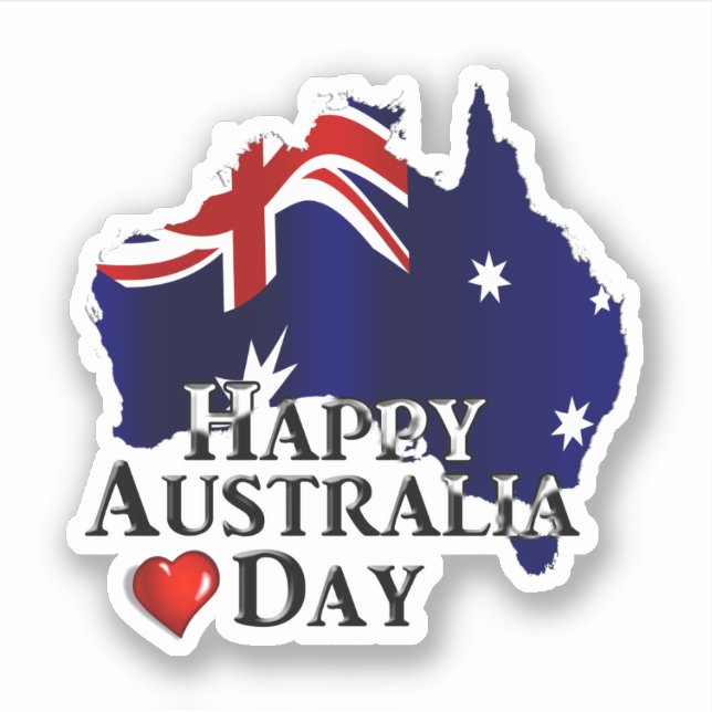 Sticker Bonne fête nationale australienne (Devant)