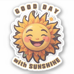 Sticker Bonne journée avec soleil